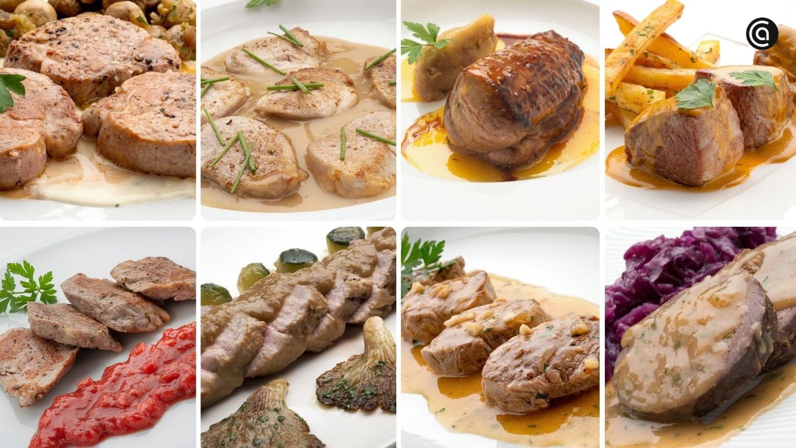 Diferentes recetas de solomillo de cerdo con salsa, una carne versátil que se adapta a sabores clásicos, afrutados y modernos.