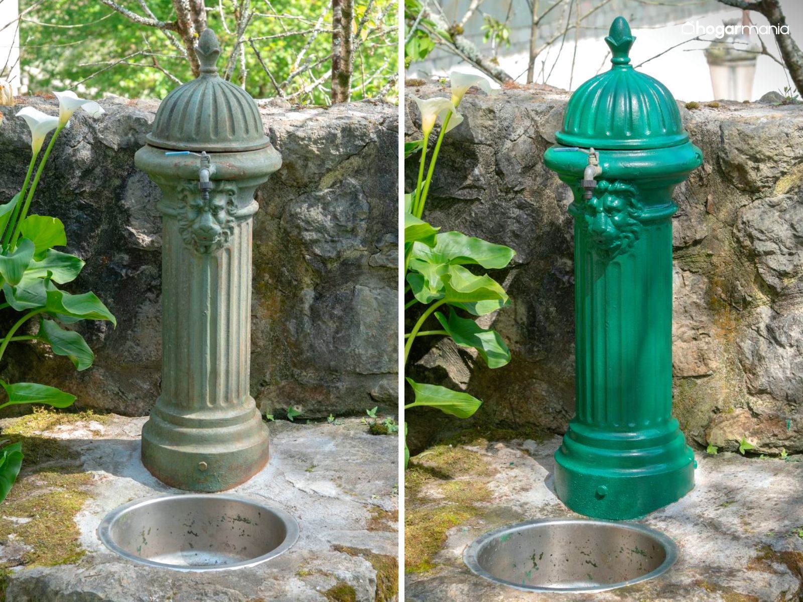 Renovar una fuente de jardín