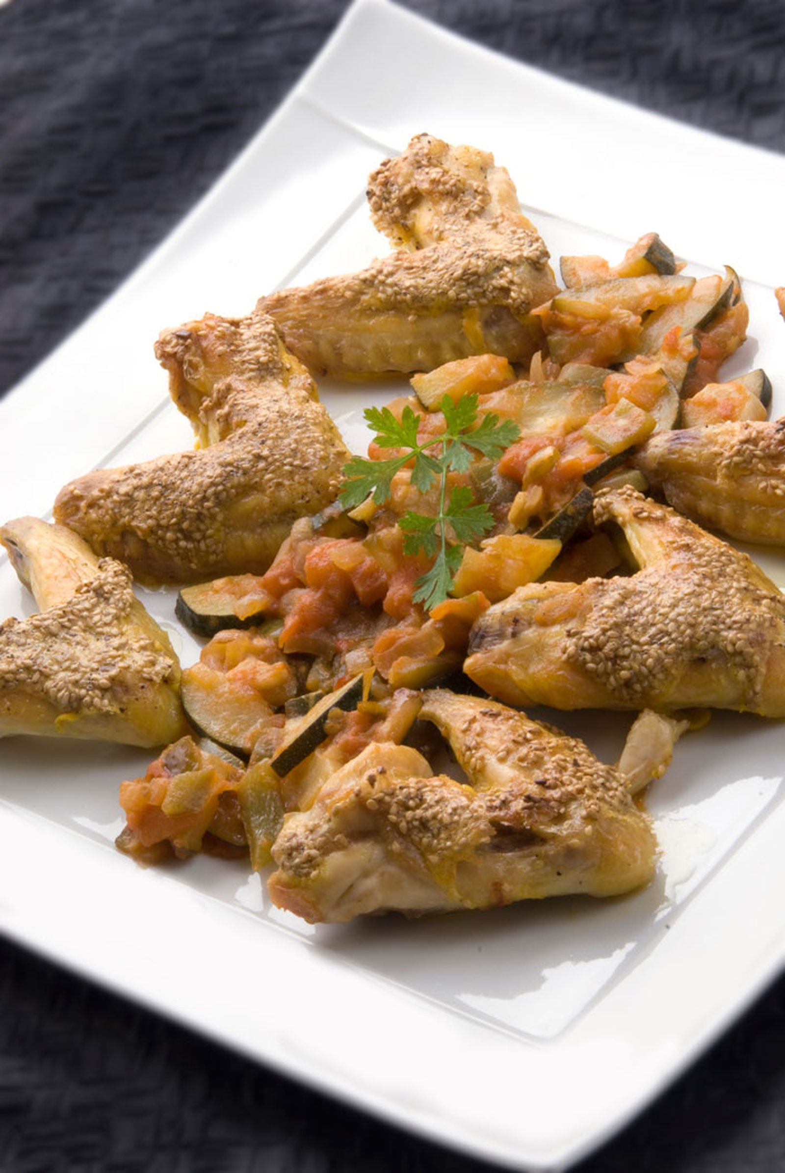 Alitas de pollo con sésamo