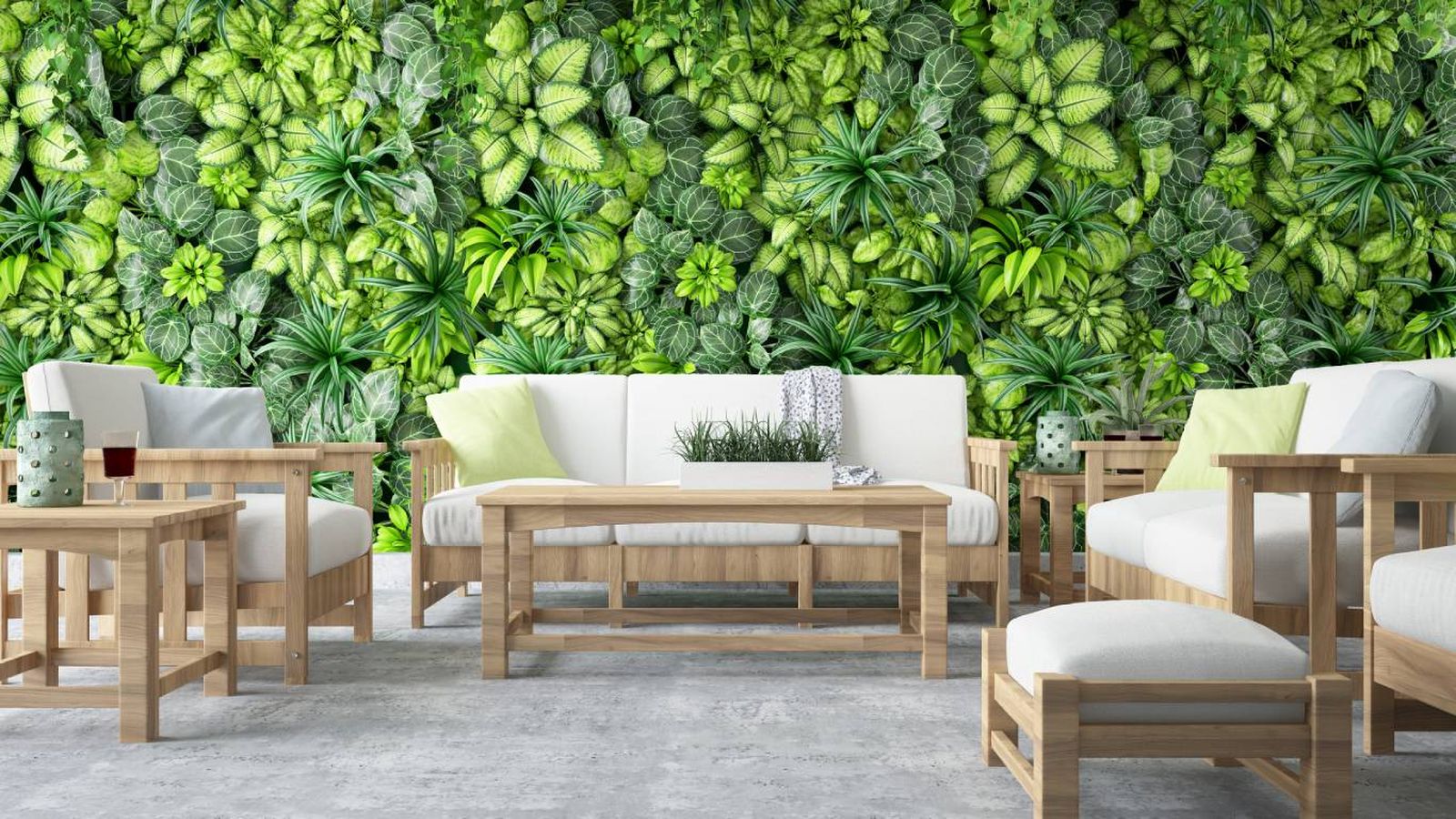 Terraza con jardín vertical