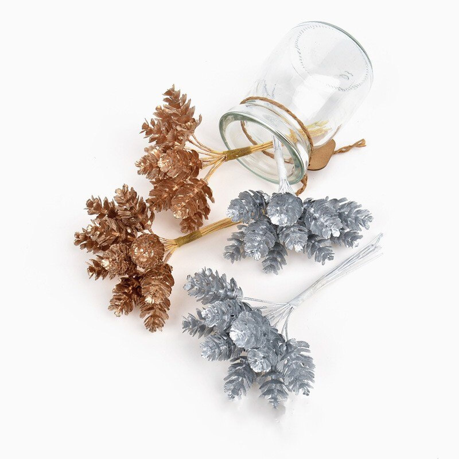 pinas navidad plateada cobre