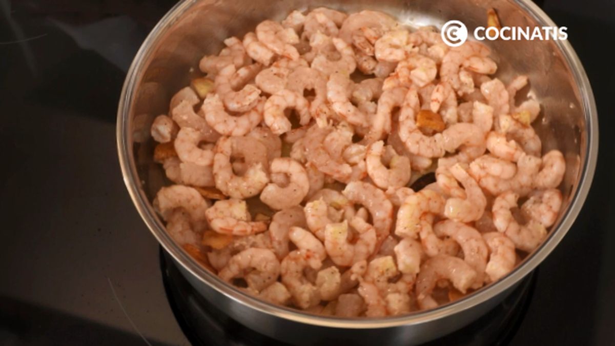 Receta de gambas al pil pil  paso 3