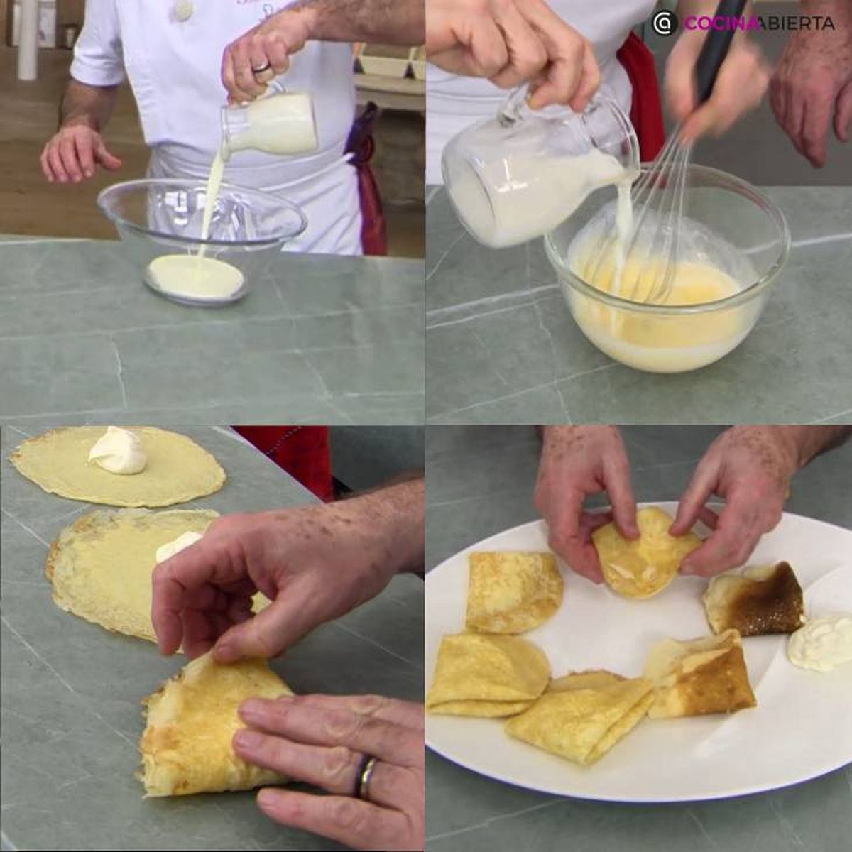 filloas con nata y miel