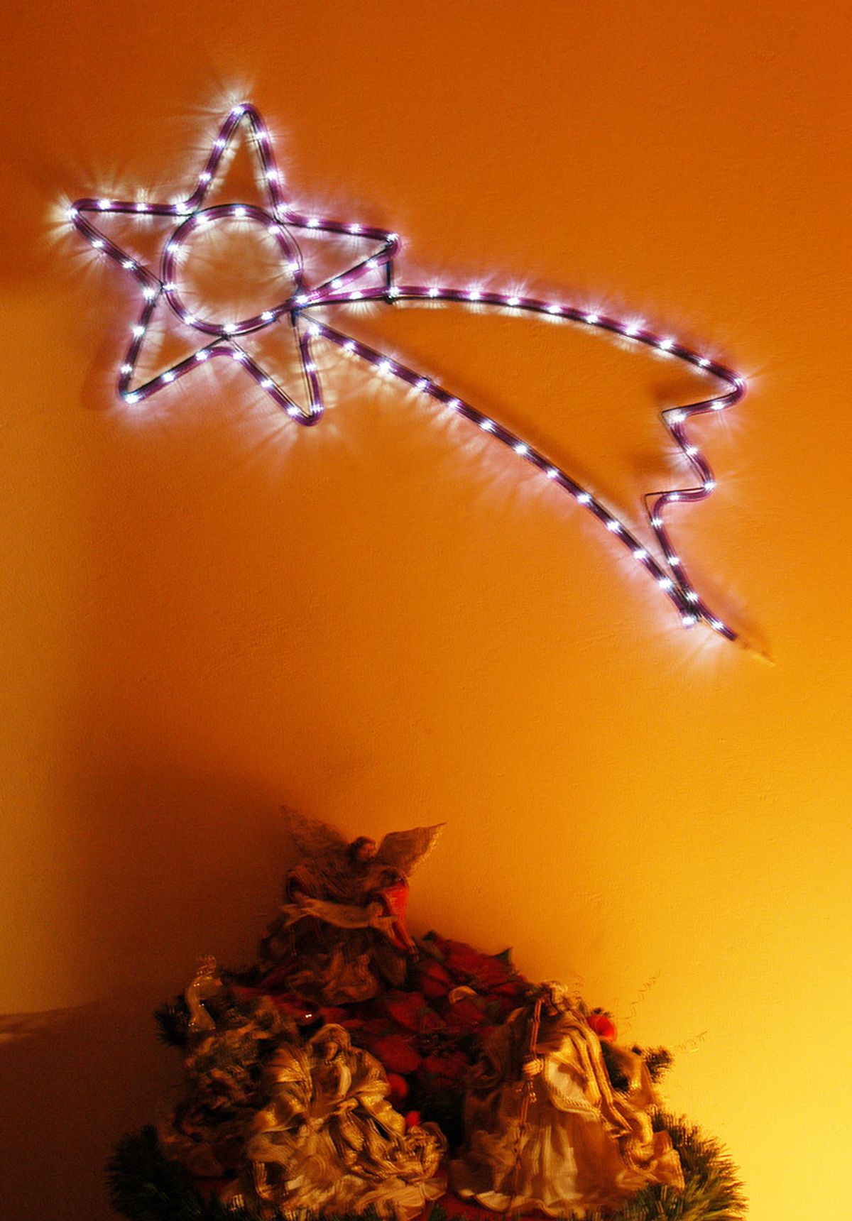 Estrella con tubo luminoso