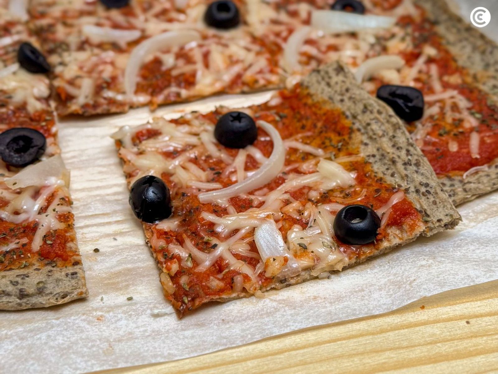 Pizza con masa de coliflor
