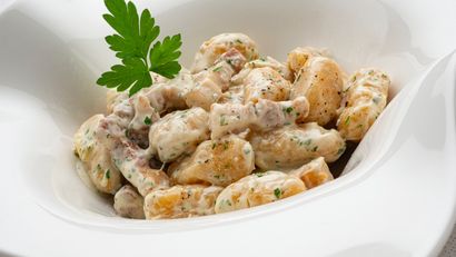 Ñoquis con salsa de queso azul, receta de Joseba Arguiñano