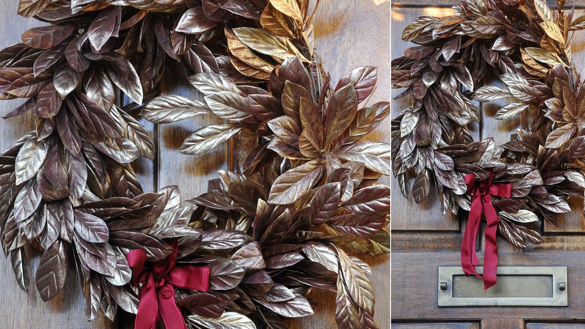 coronas navideñas originales  hojas secas