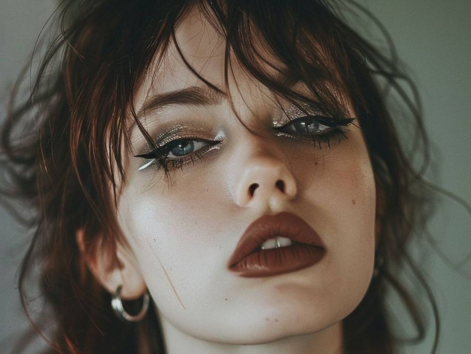 El estilo grunge glam vuelve con fuerza: sombras oscuras con brillo y labios intensos. El estilo grunge glam vuelve con fuerza: sombras oscuras con brillo y labios intensos.