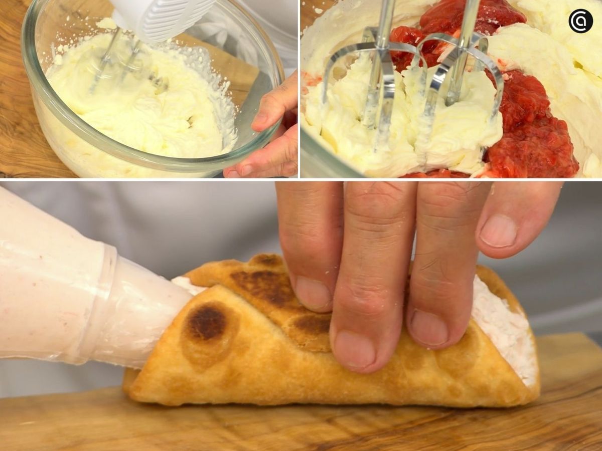 Elabora la crema de fresas y úsala para rellenar los canutillos