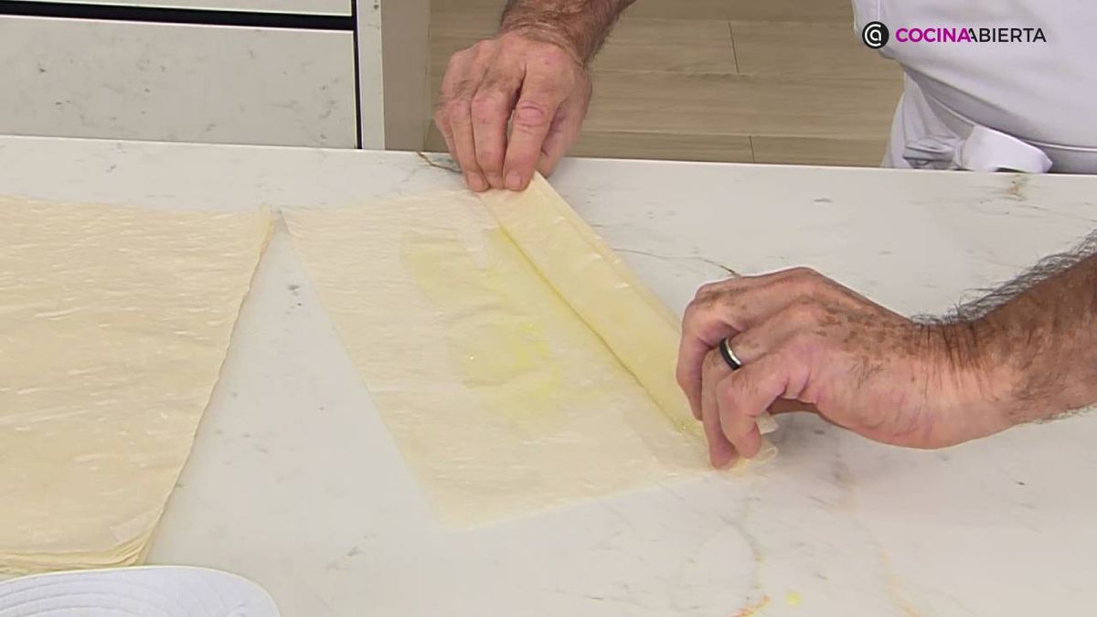 KARL7056 Pastelitos pasta filo pasas truco doblar