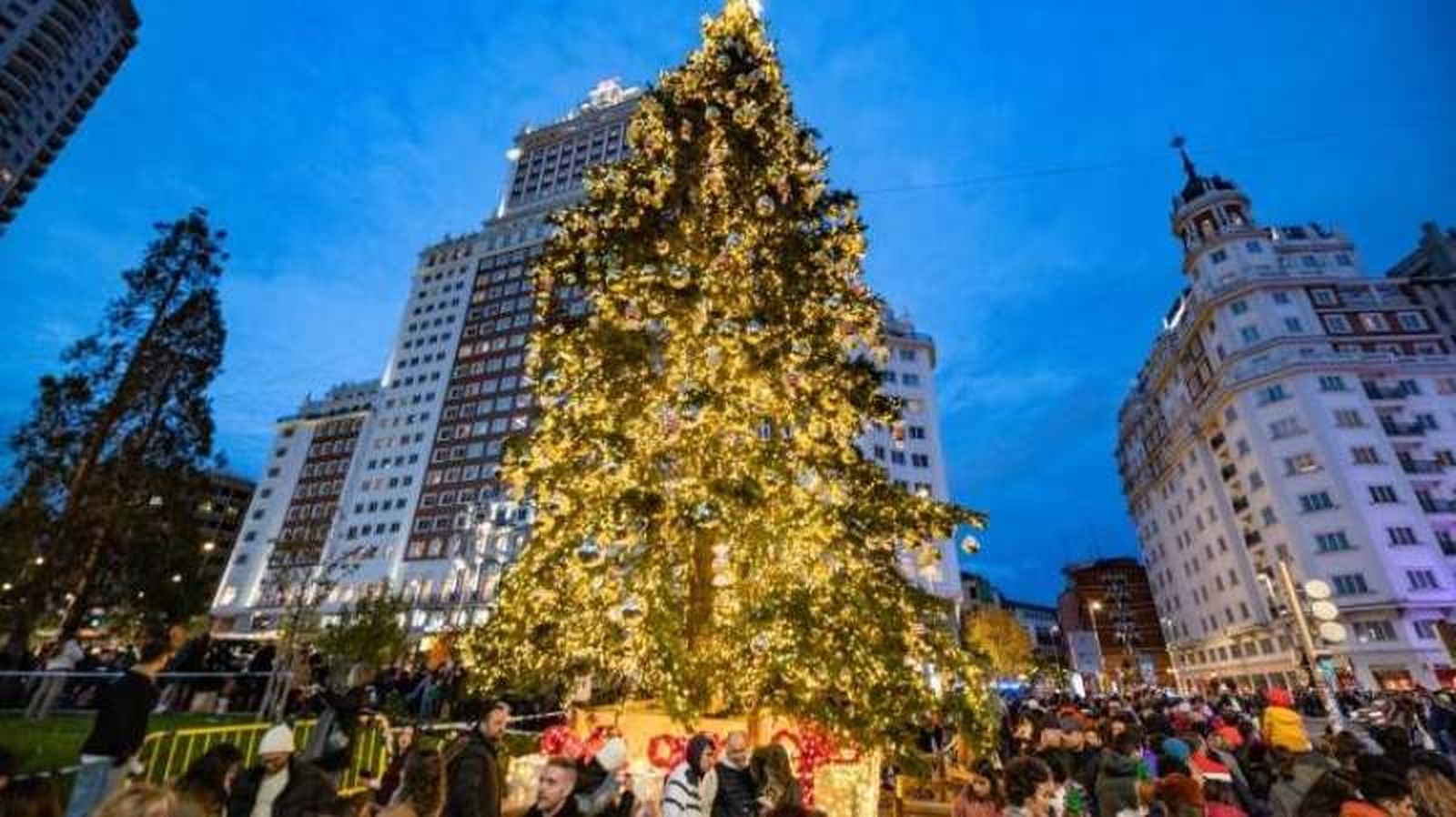 Mercado navideño de la Plaza España de Madrid