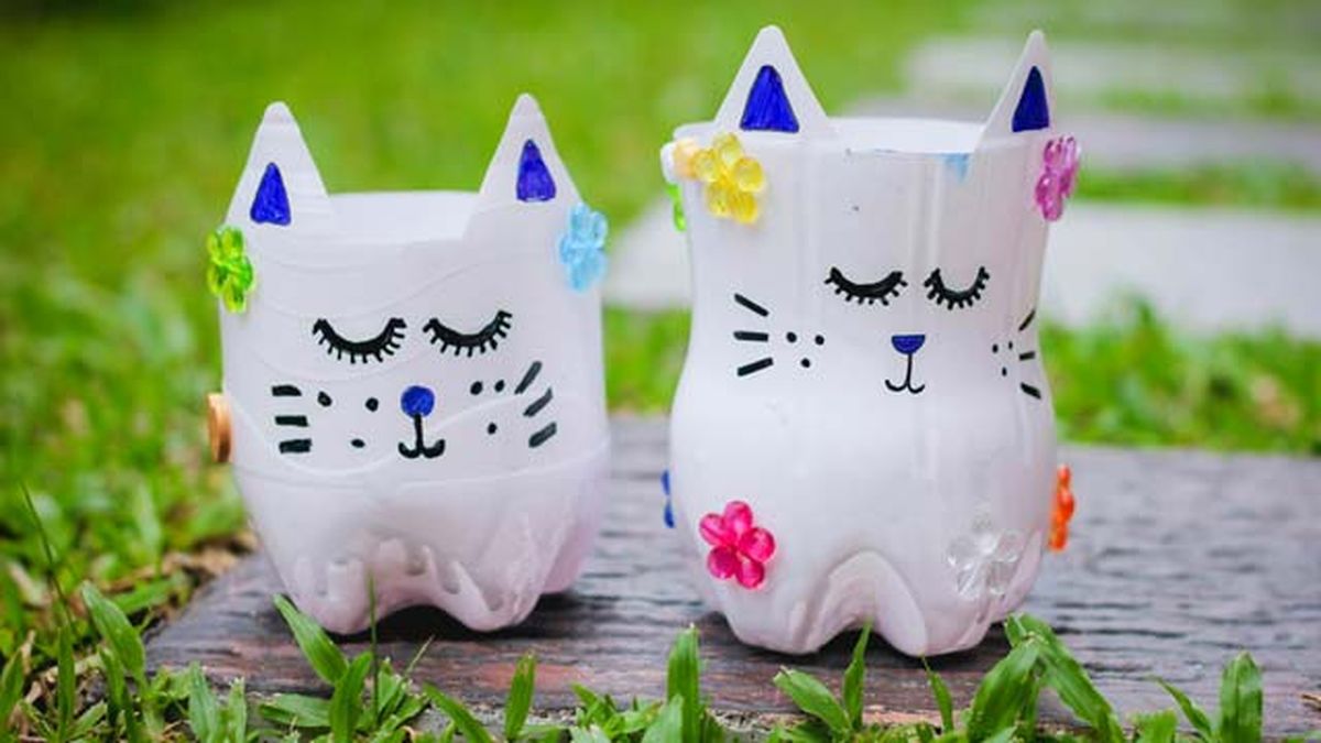 manualidades primavera botella plastico