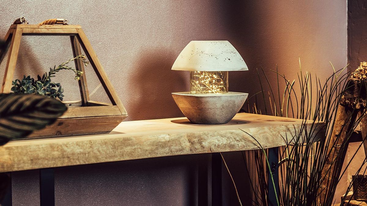 Como hacer una lámpara de hormigon con forma de farolillo