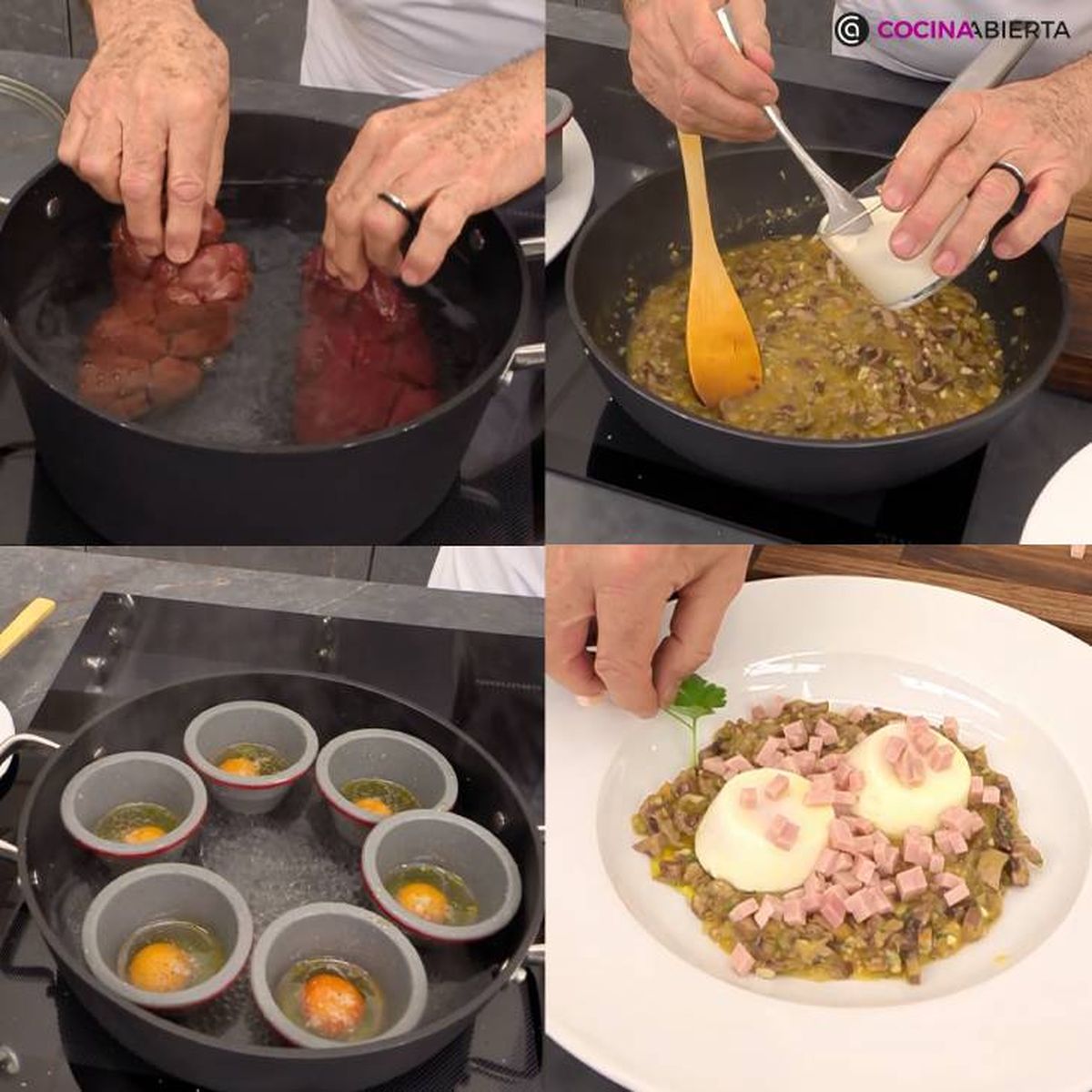 huevos con rinones de ternera receta pasos
