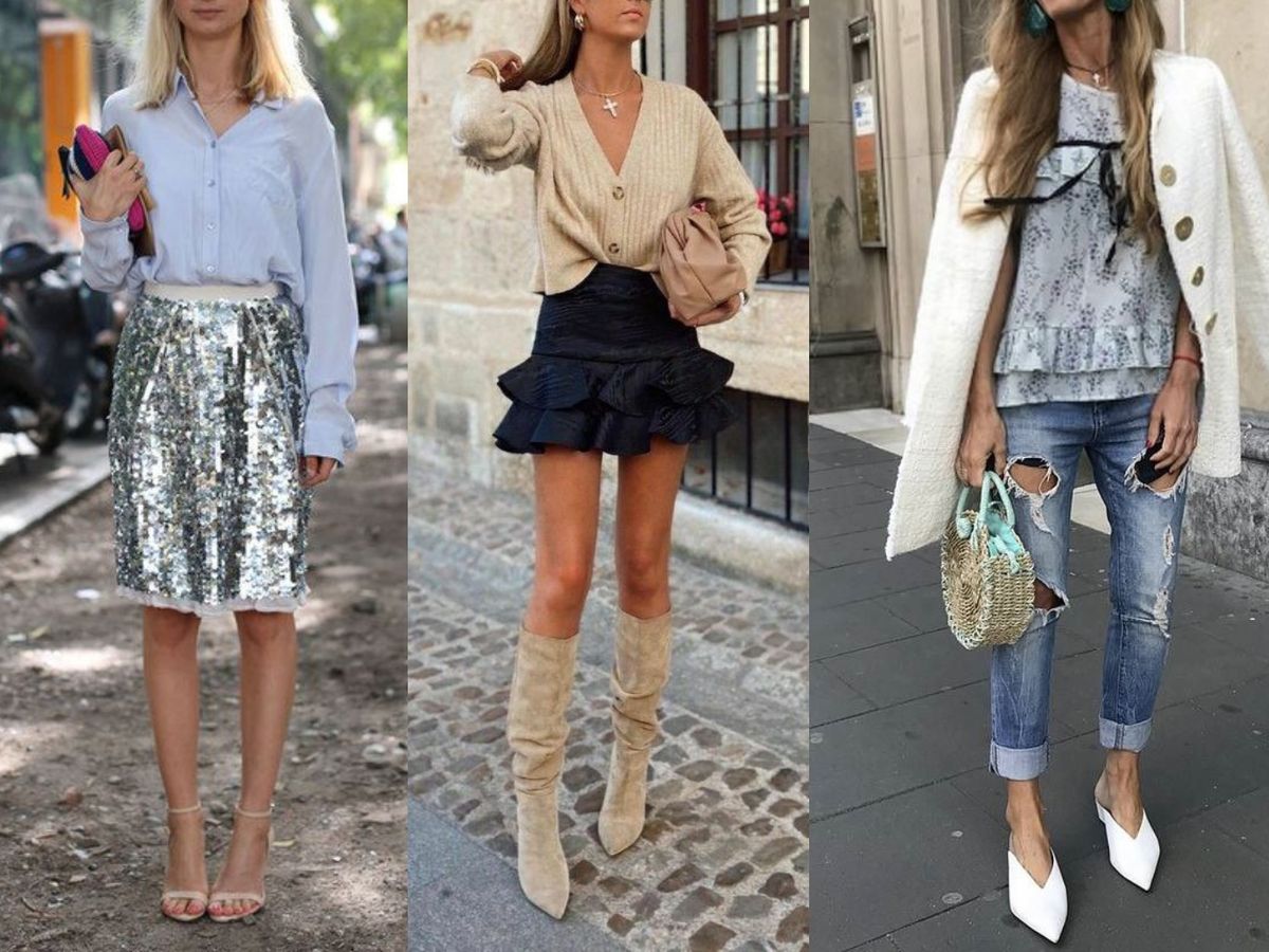 Faldas midi, mini y mules con punta