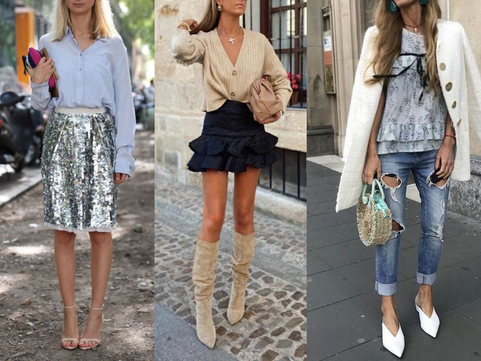 Faldas midi, mini y mules con punta Faldas midi, mini y mules con punta
