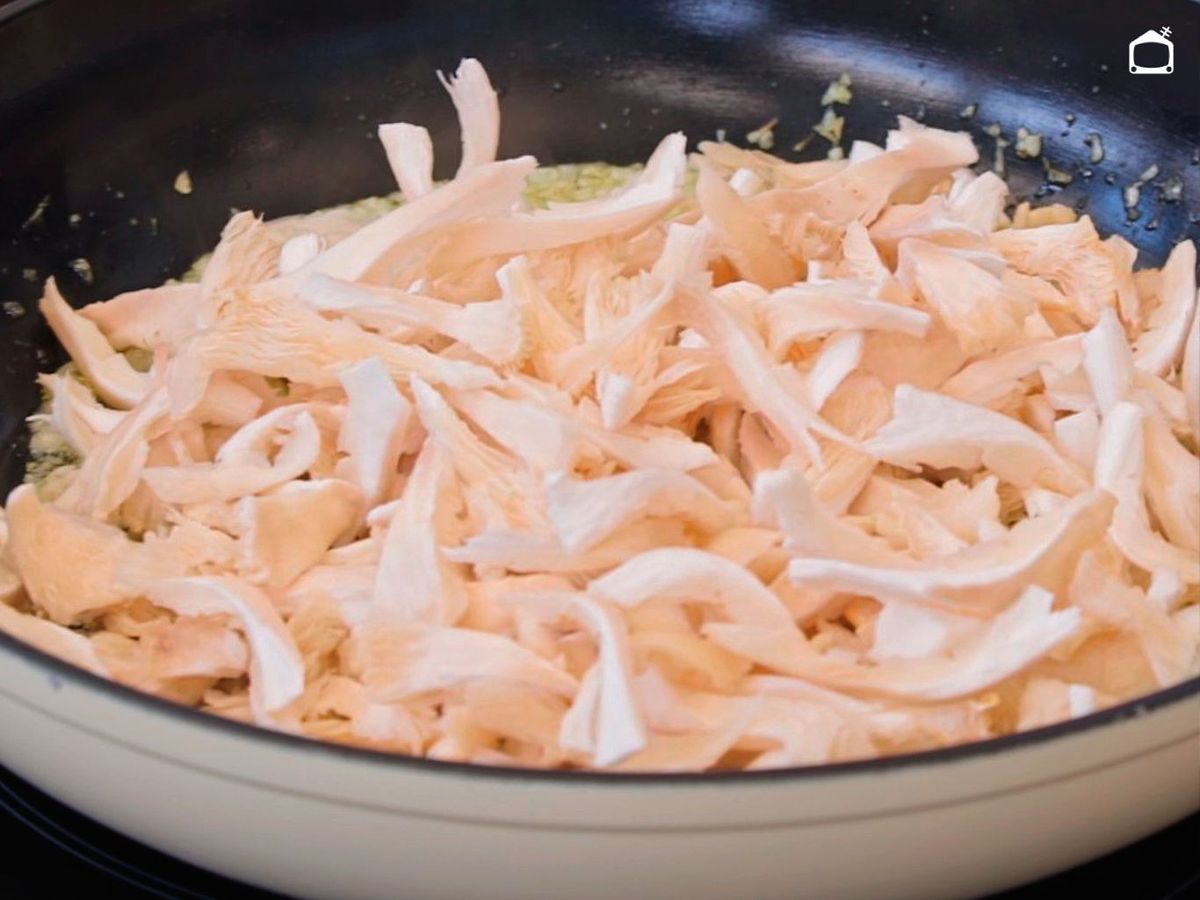 Cocinar las setas del falso risotto