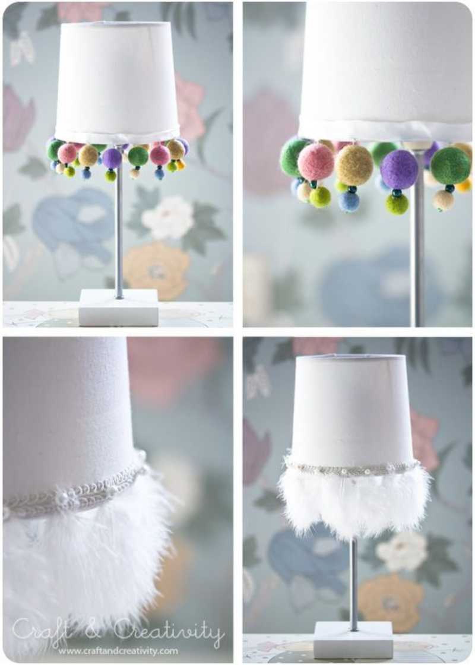 Lámparas decoradas con pasamanería. Lámparas decoradas con pasamanería.