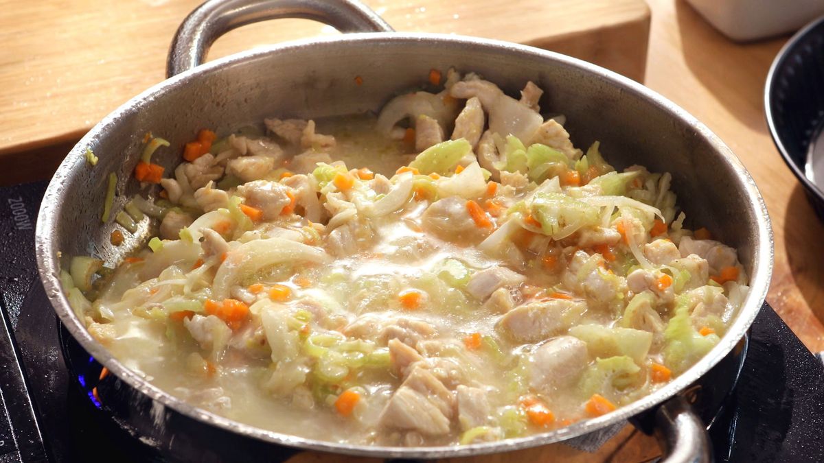 Pastel de pollo   Paso 1