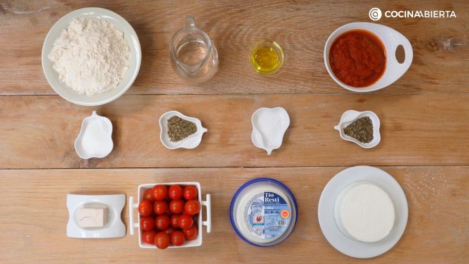 Ingredientes para hacer pizza con queso de cabra Ingredientes para hacer pizza con queso de cabra