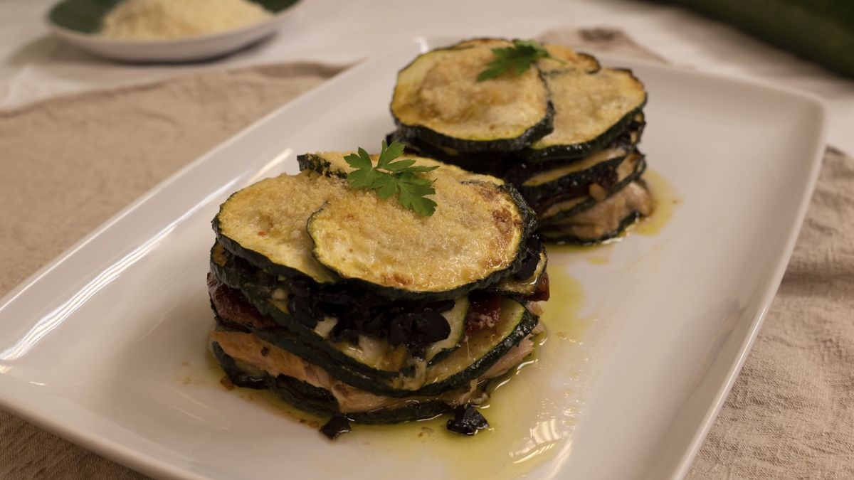 Pastel de calabacín y atún