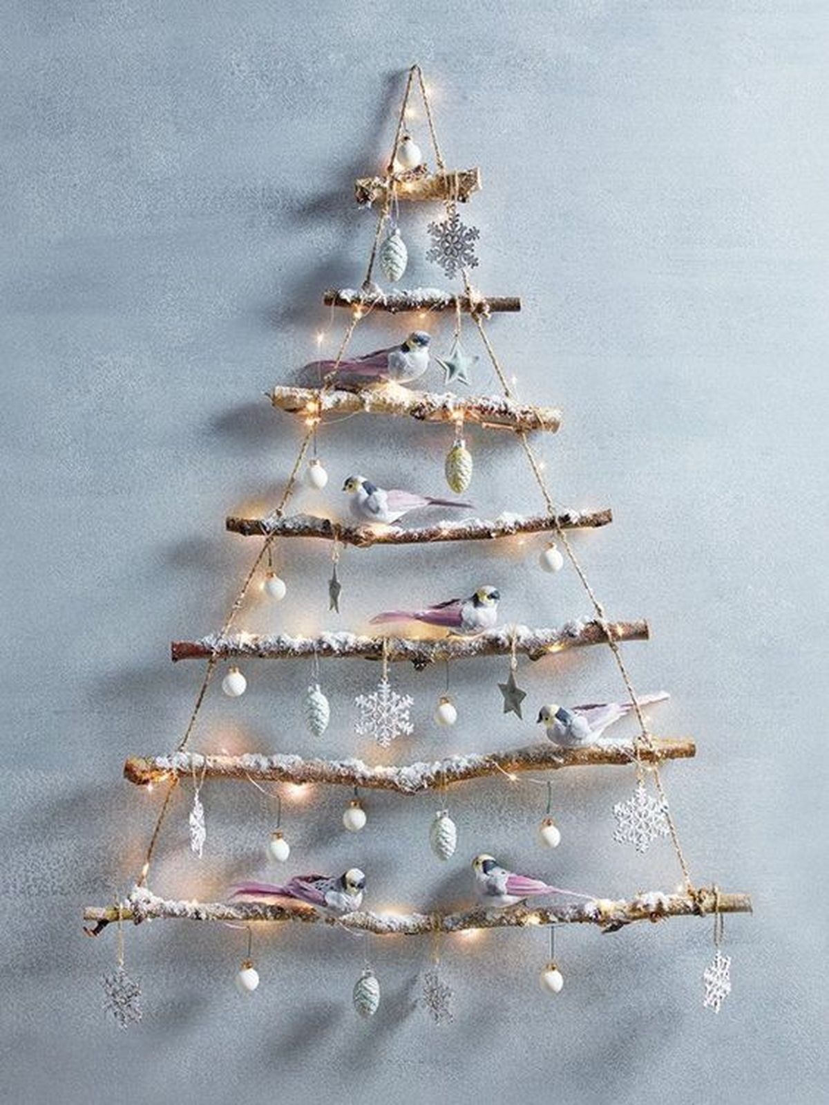 arbol navidad ramas secas colgantes pinterest