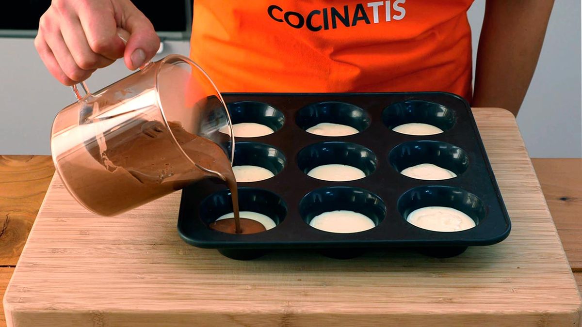 Receta de flan de dos chocolates  paso 5