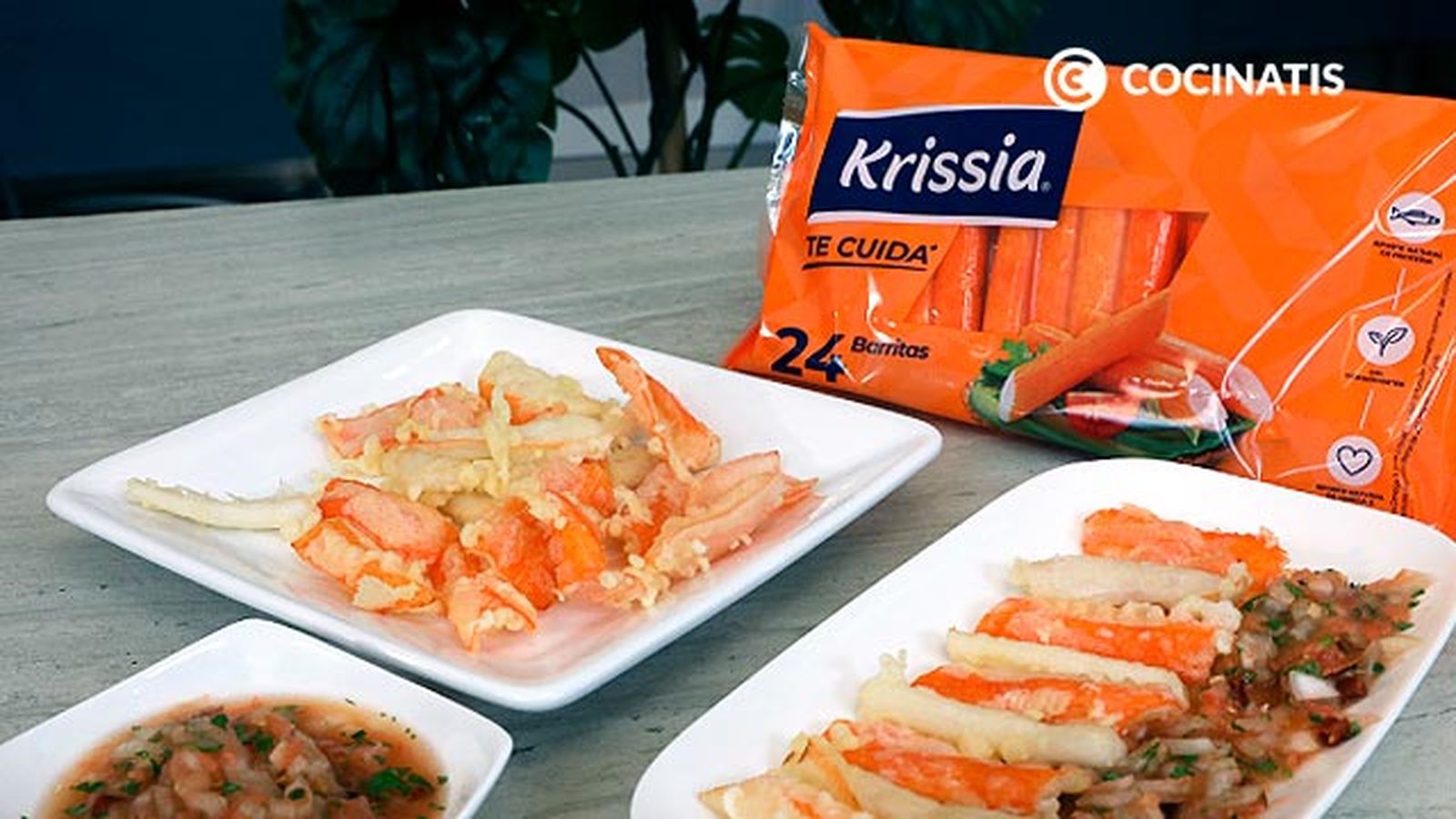 Receta de tempura de surimi con pico de gallo paso 5 Receta de tempura de surimi con pico de gallo paso 5