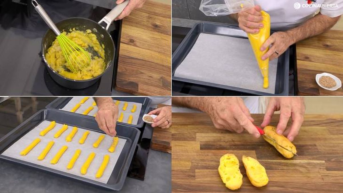 relampagos rellenos pasos