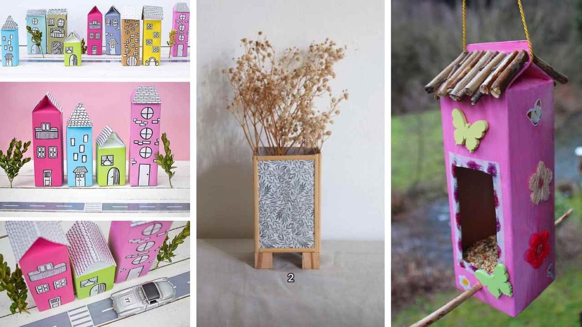 ideas reutilizar tetrabrik casita pajaros