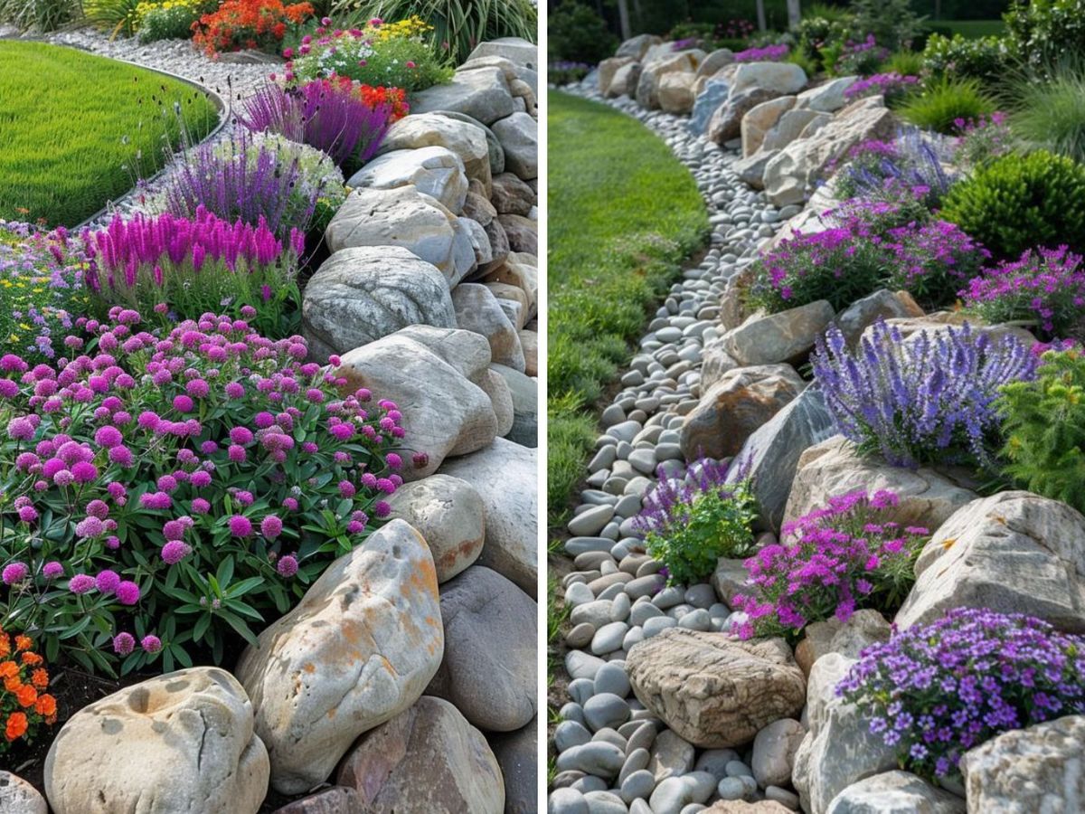 Bordillos para jardín de piedra natural / Fotos: Pinterest