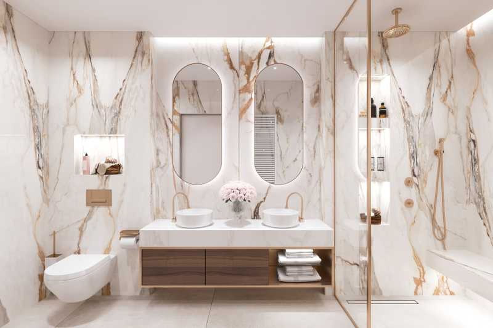 Baño con complementos decorativos de lujo. Baño con complementos decorativos de lujo.