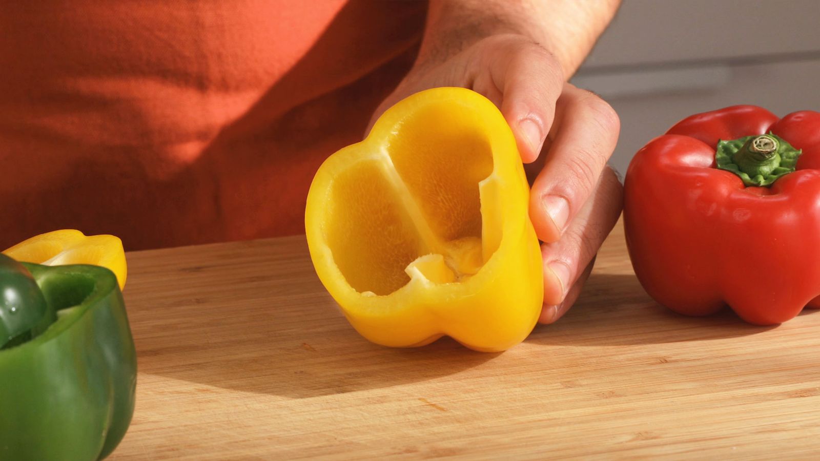 Receta pimientos rellenos al horno  paso 1