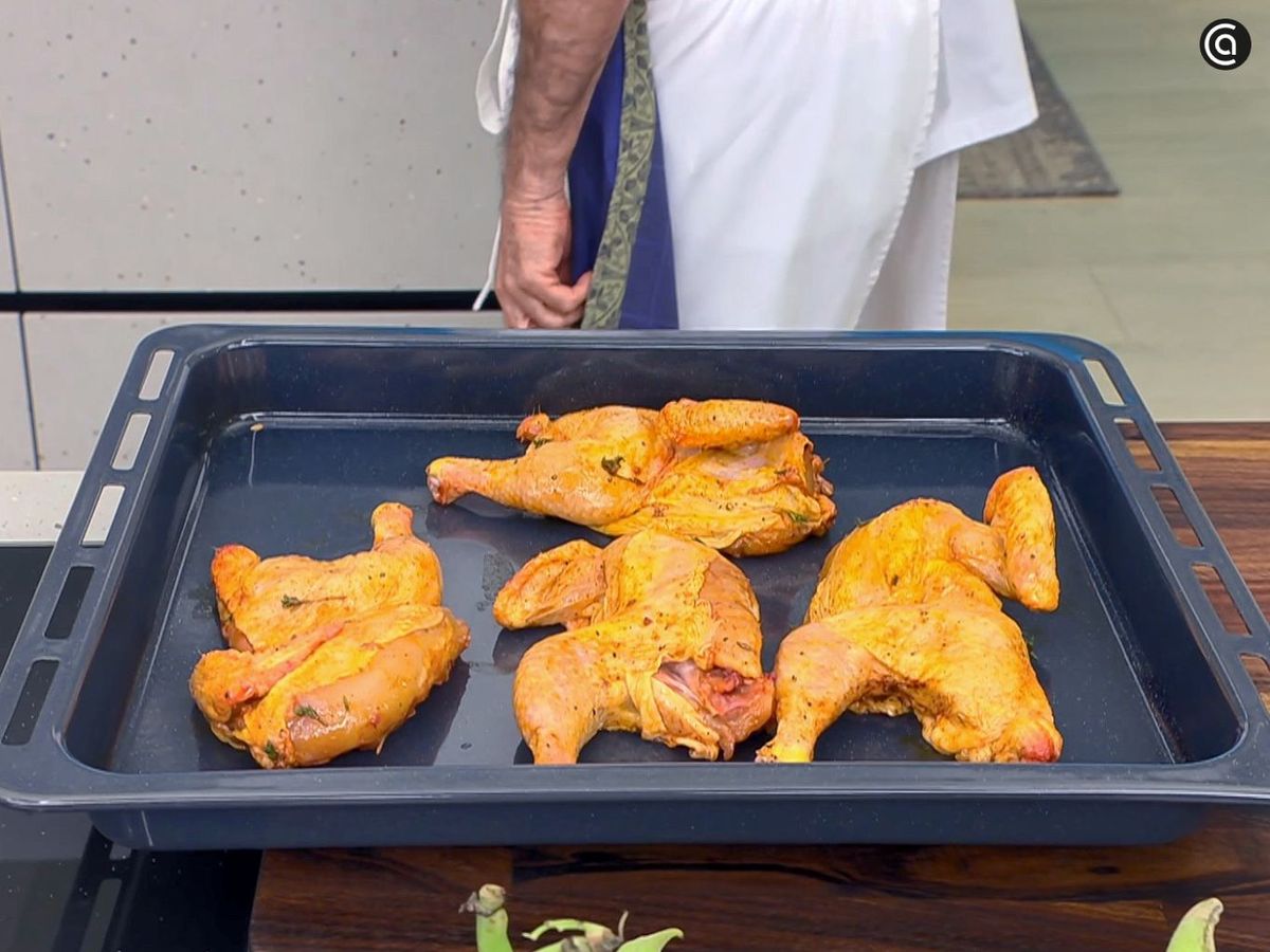 Hornea los picantones adobados