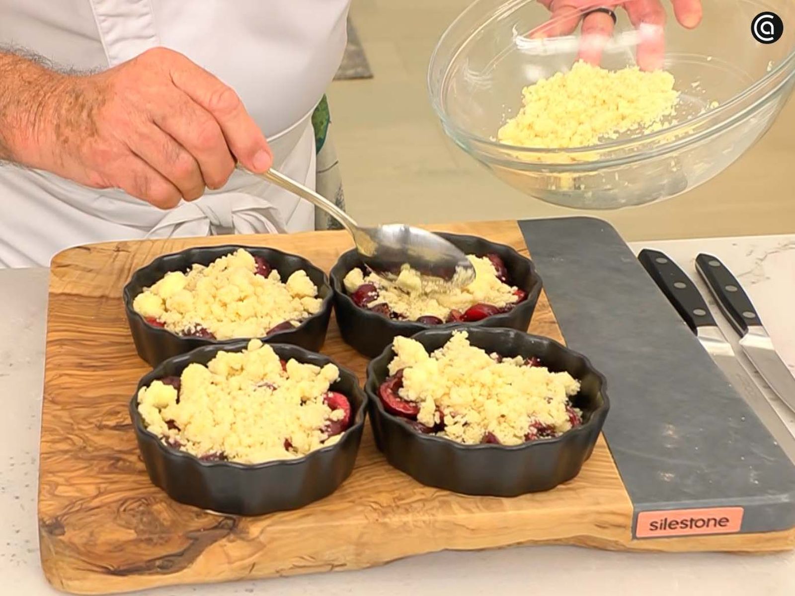 Crumble de cerezas - paso 3