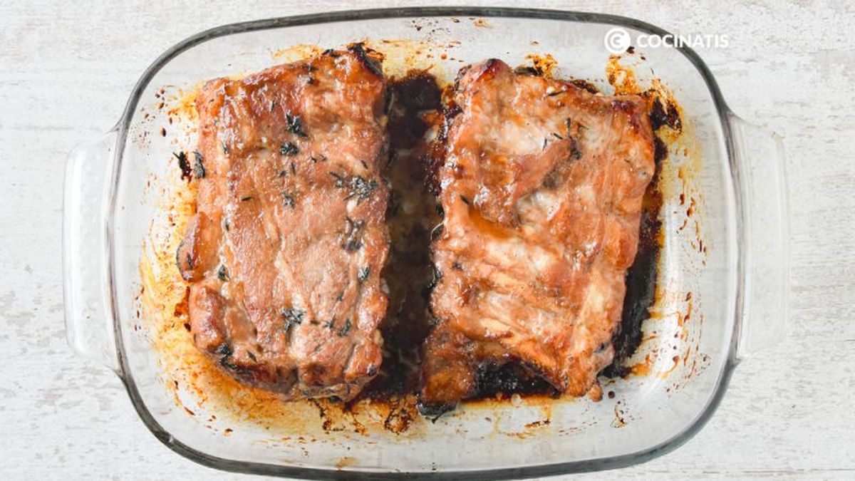 Costillas a la miel horneadas