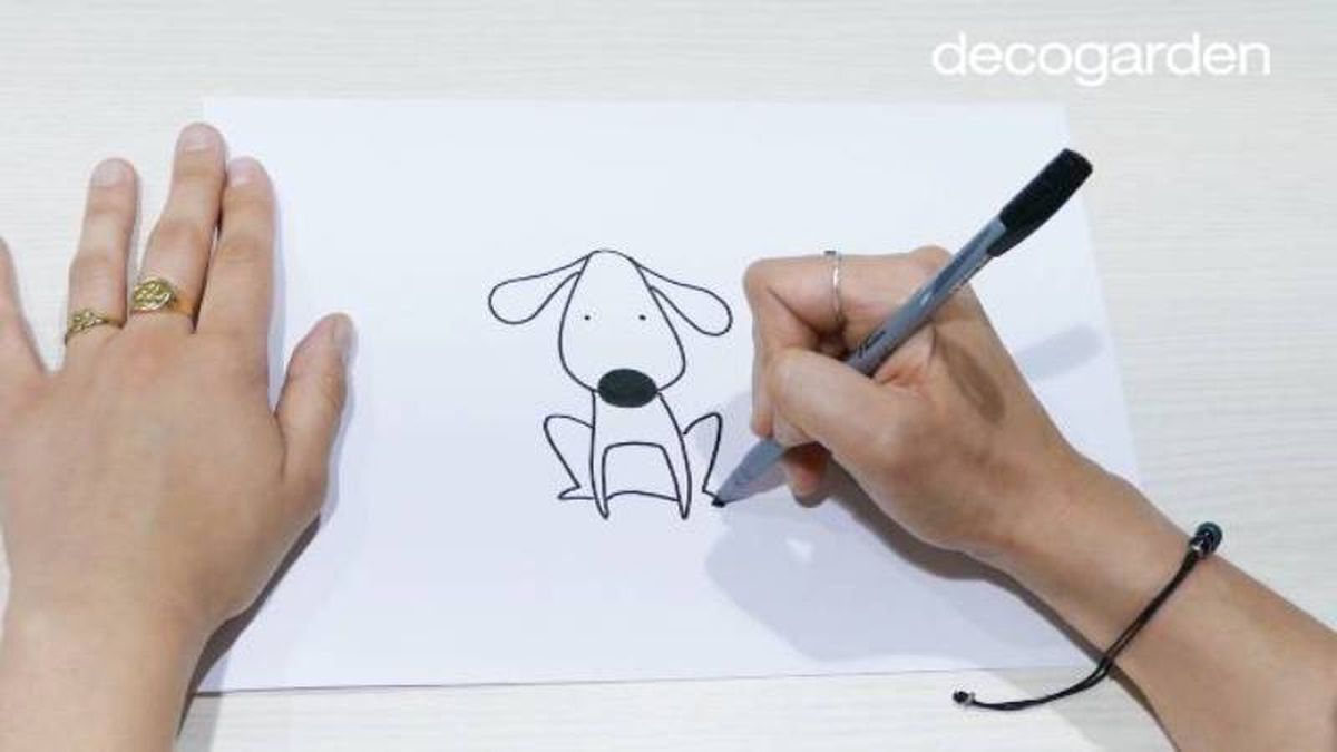 Paso 4 para dibujar un perro.