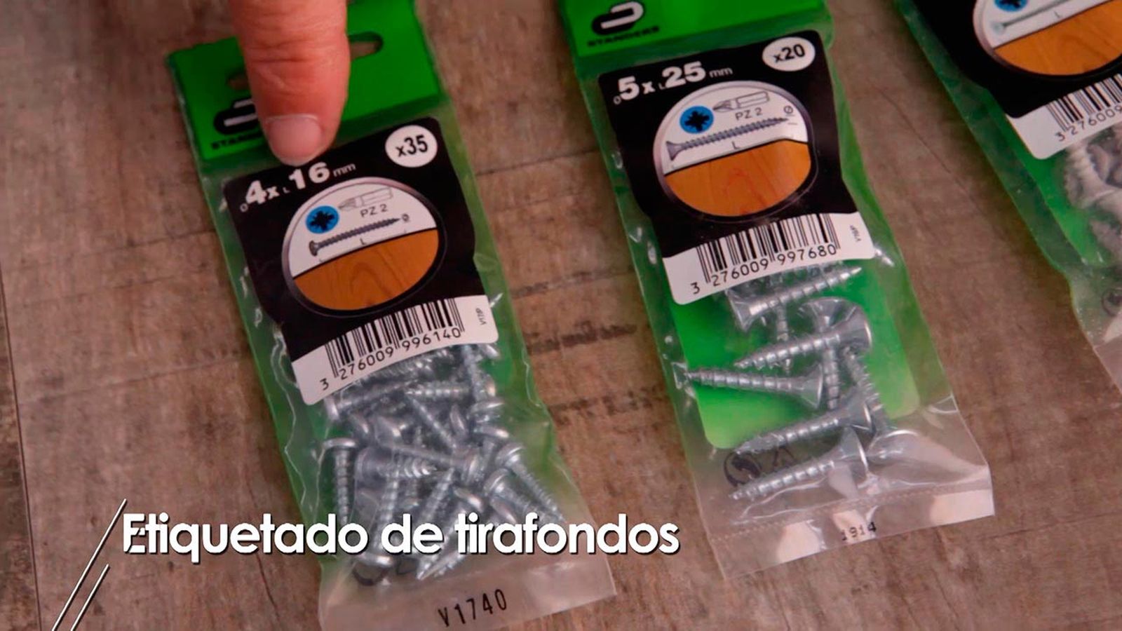 Cómo es el etiquetado de los tirafondos 1