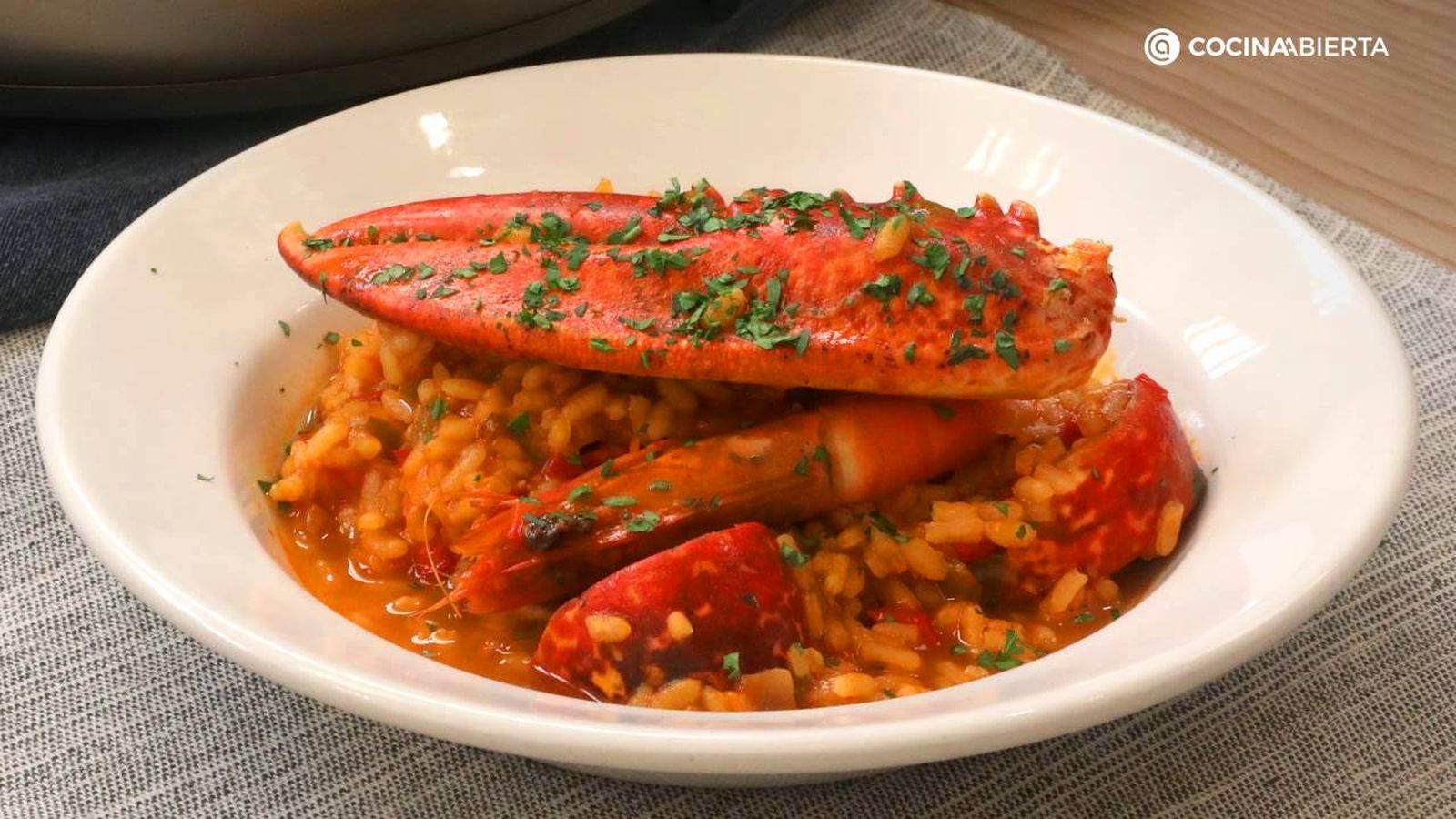 Arroz meloso con bogavante y fumet de pescado de roca y marisco de Gallina Blanca