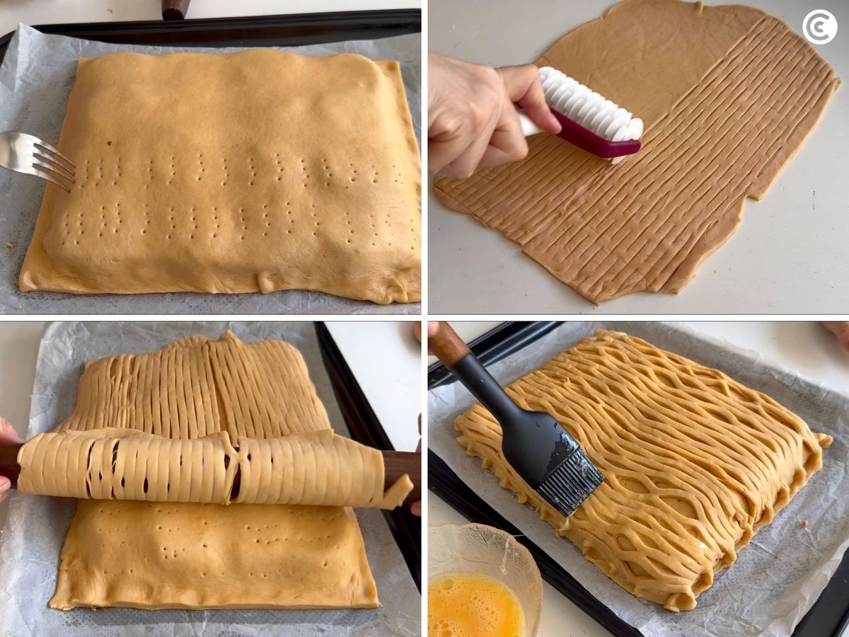 Preepara el hornazo para dorarlo en el horno