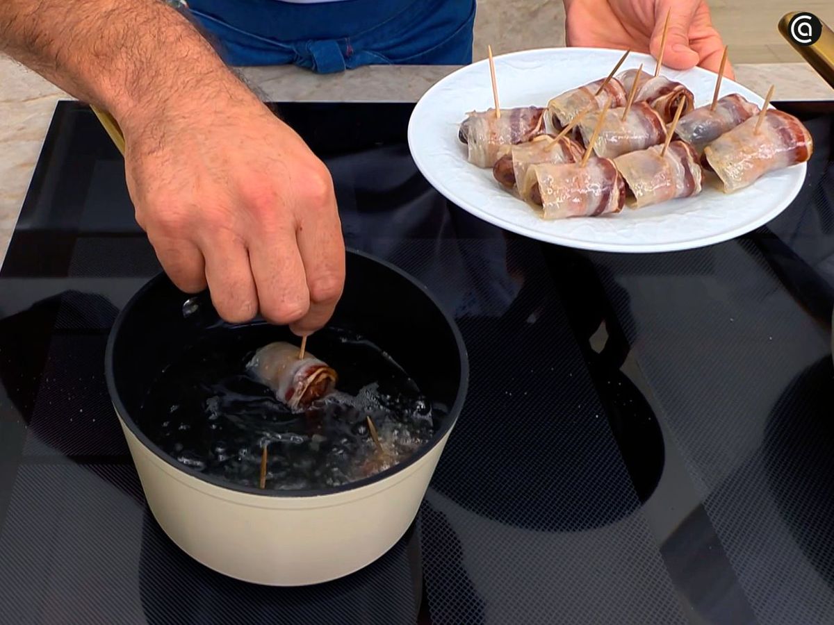 Freír los dátiles con bacon