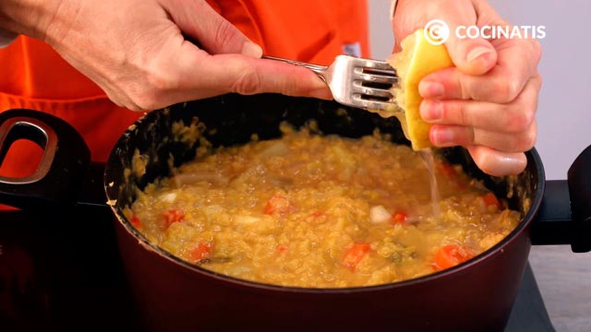 Receta de crema de lentejas rojas con verduras  paso 4