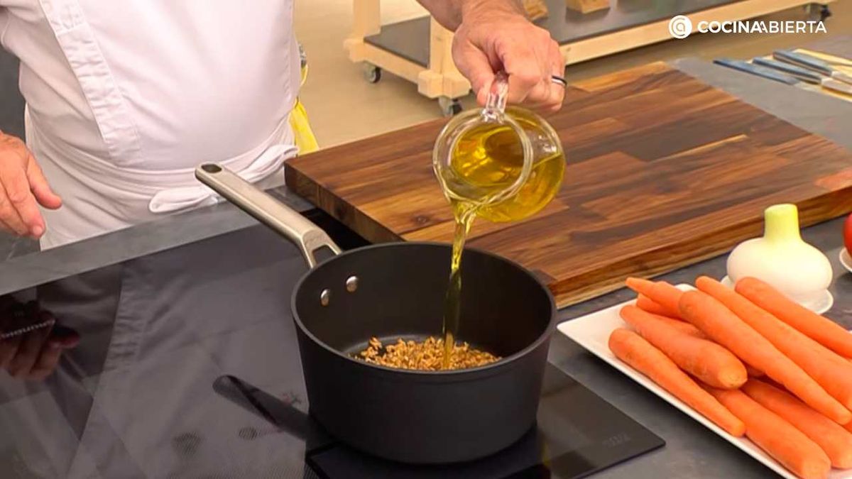 Cocina la espelta a fuego medio