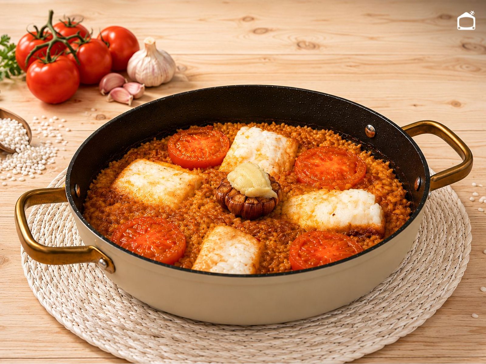 Arroz al horno con bacalao