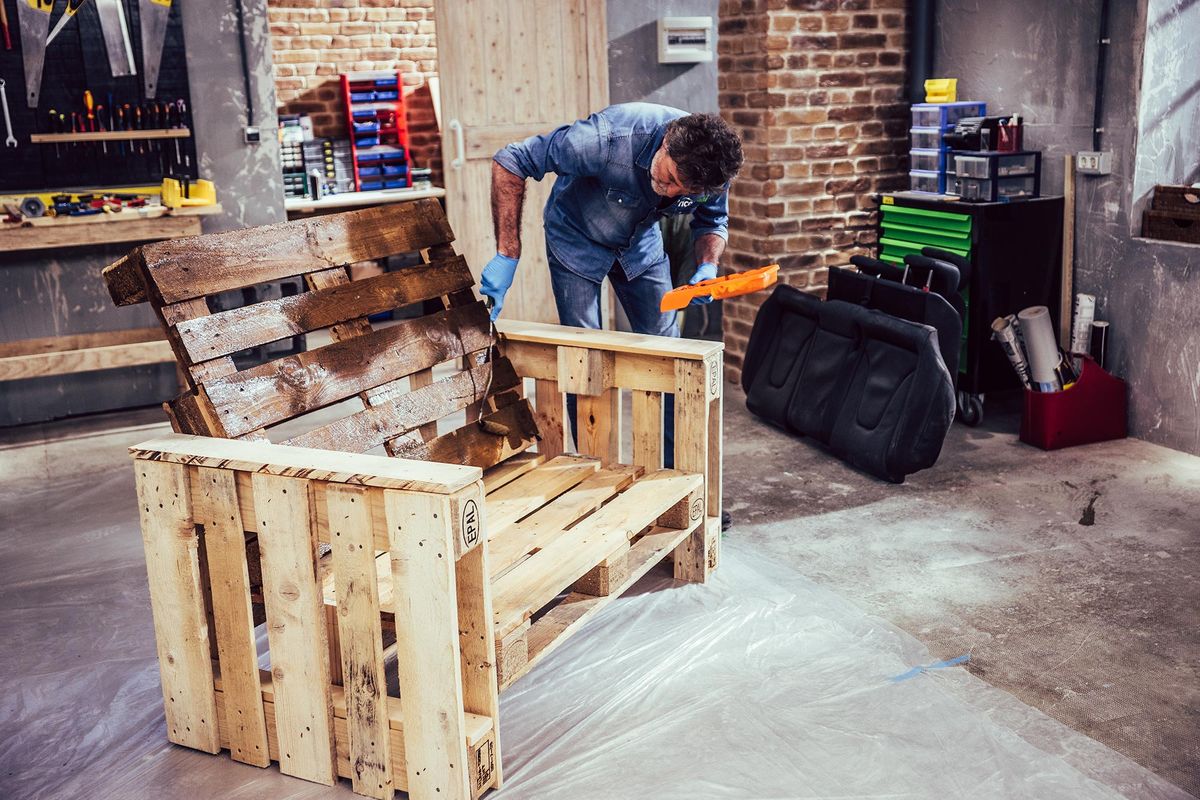 Cómo hacer una butaca con palets y asientos de coche paso 8