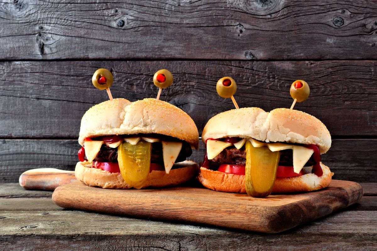 hamburguesa monstruo halloween