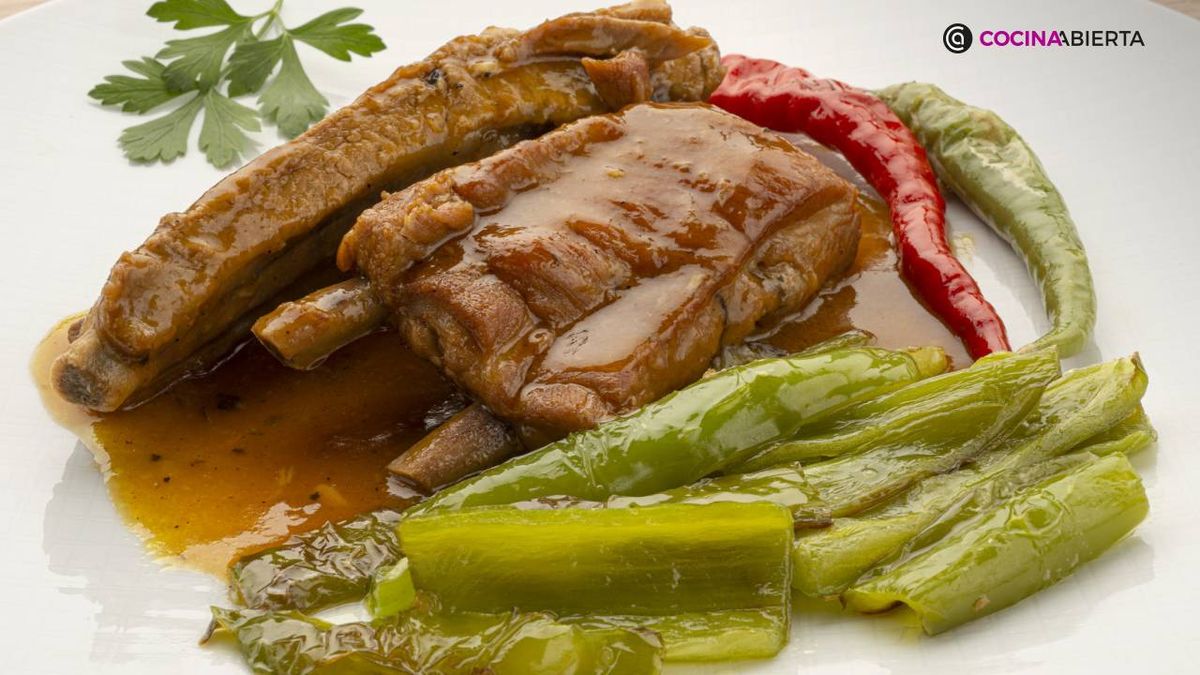 Costilla de cerdo con salsa de naranja
