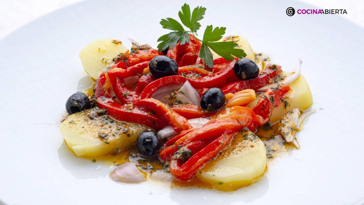 ensalada de patata y pimientos