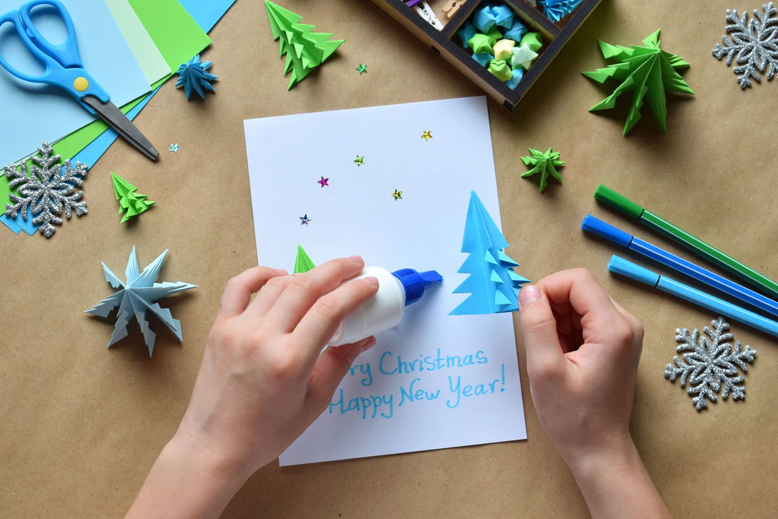 Postal navidad origami lettering paso 4 Postal navidad origami lettering paso 4