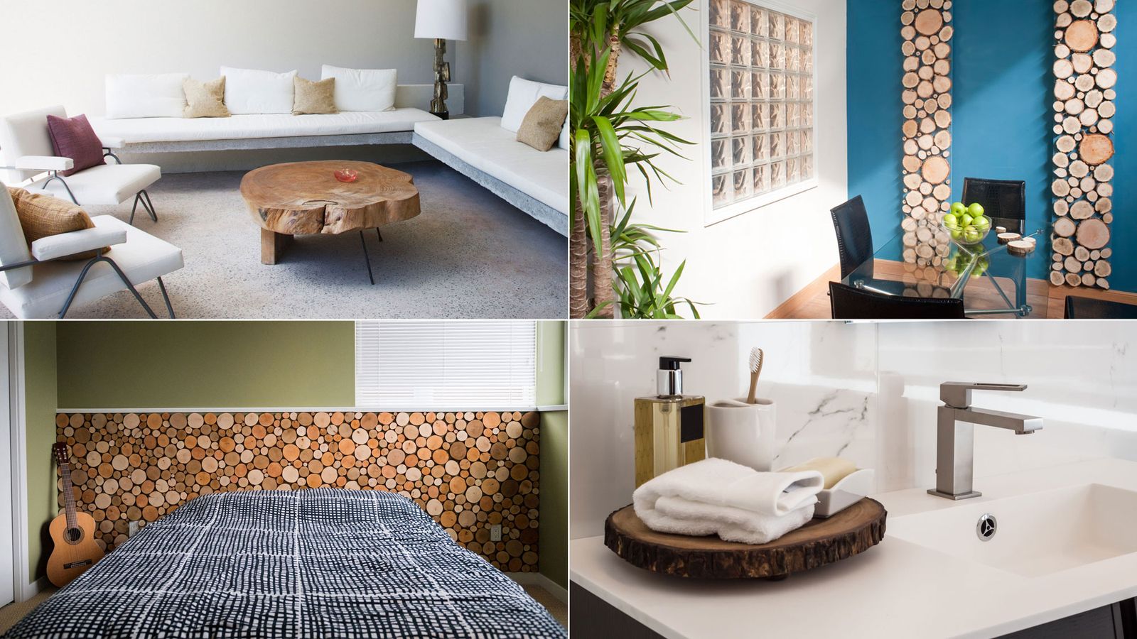 Troncos de madera para decorar la casa